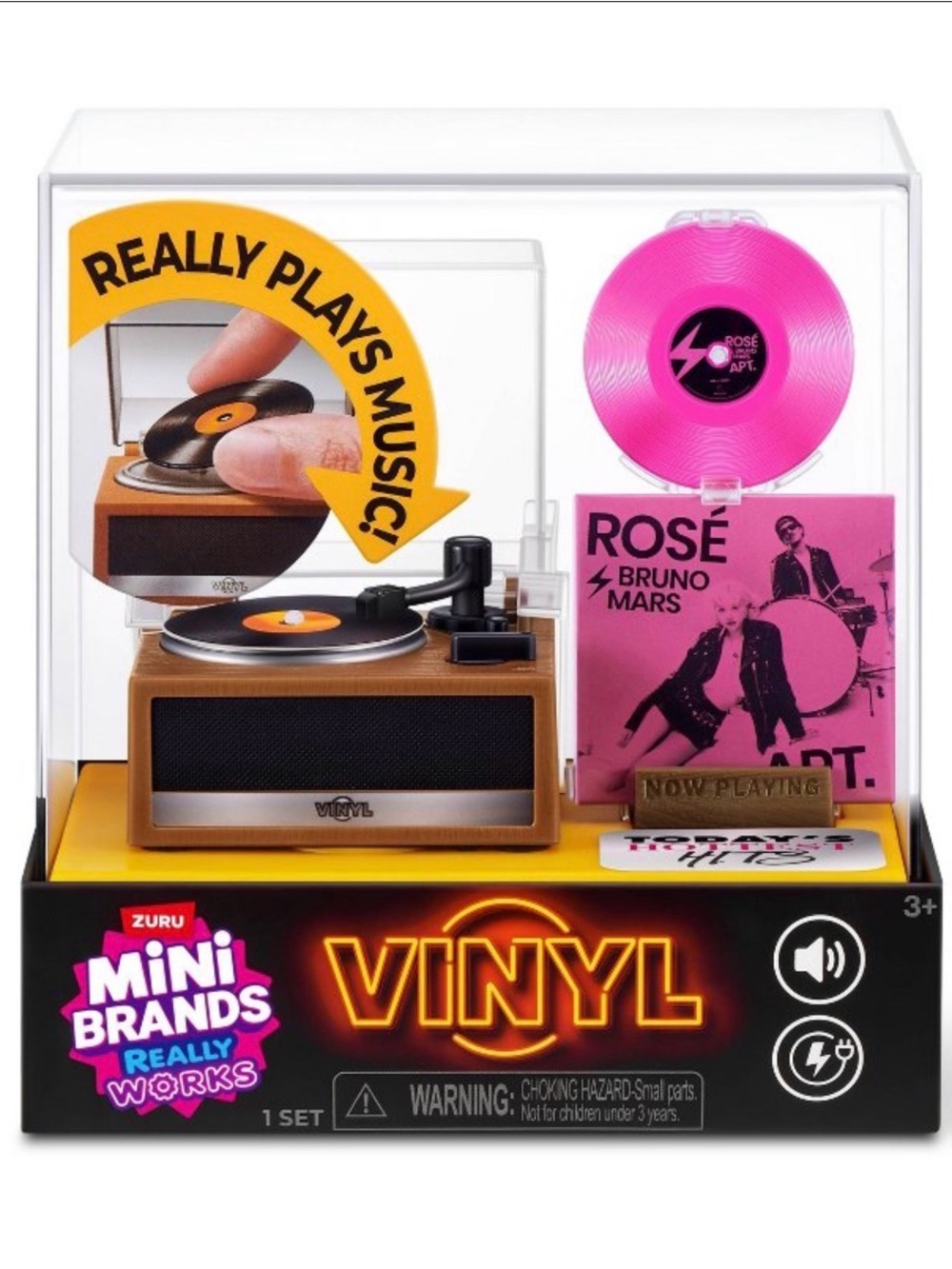 Mini Brands Really Works Pink Vinyl Record Player Toy by ZURU